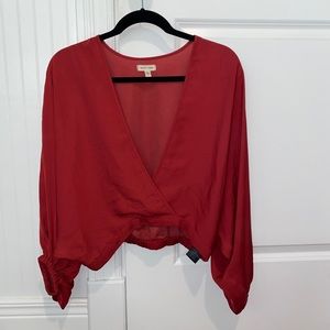 UO: Silk Red Top